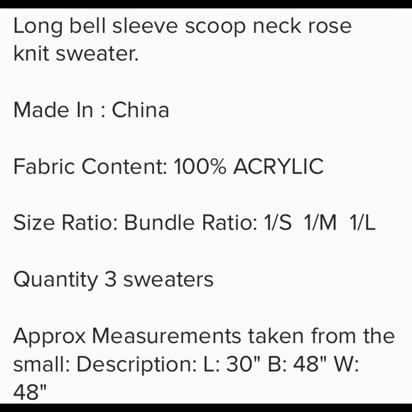 Red long bell sleeve sweater - Picture 3 of 3